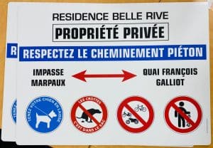 plaque de propriété privé