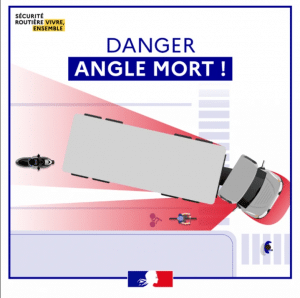 Autocollant 'Attention Angles Morts' Réfléchissant - 17x25 Cm - Pour Camions, Voitures, Utilitaires - Sécurité Routière - 4
