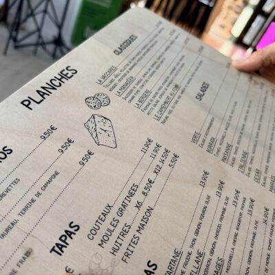 impression porte menu en bois peuplier