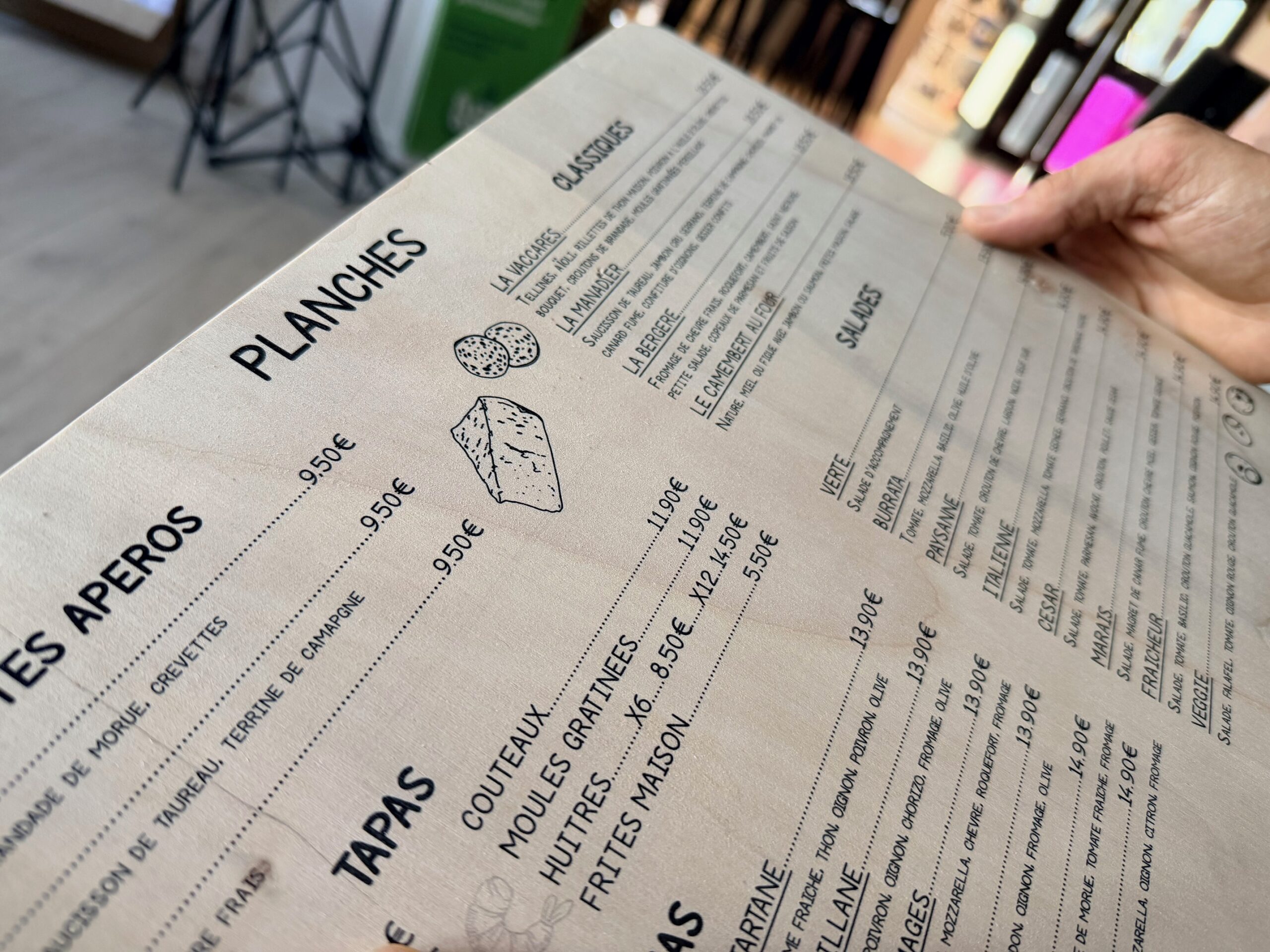 impression porte menu en bois peuplier