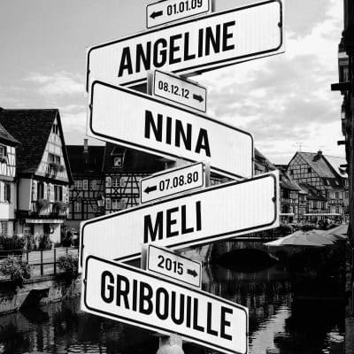 tableau prénoms personnalisé avec fond ciel étoilé