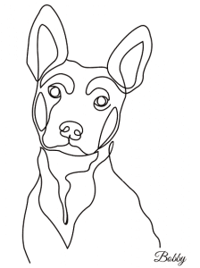 Tableau line art chien personnalisé