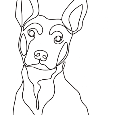Tableau line art chien personnalisé
