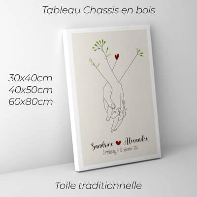 Tableau personnalise main amour couple