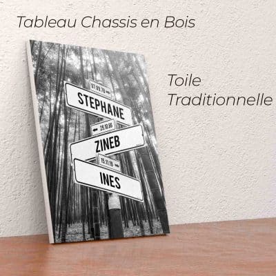 Tableau direction prénoms avec une forêt de Bambou personnalisable