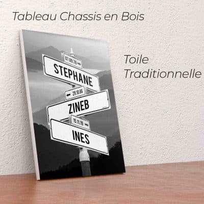 Tableau direction prénoms avec montagnes personnalisable