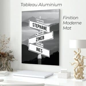 Tableau direction prénoms avec montagnes personnalisable