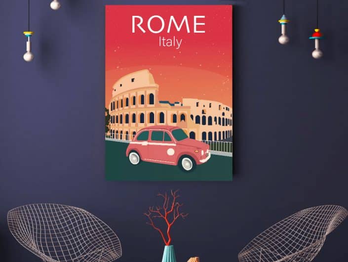 Tableau/ affiche de la ville Rome