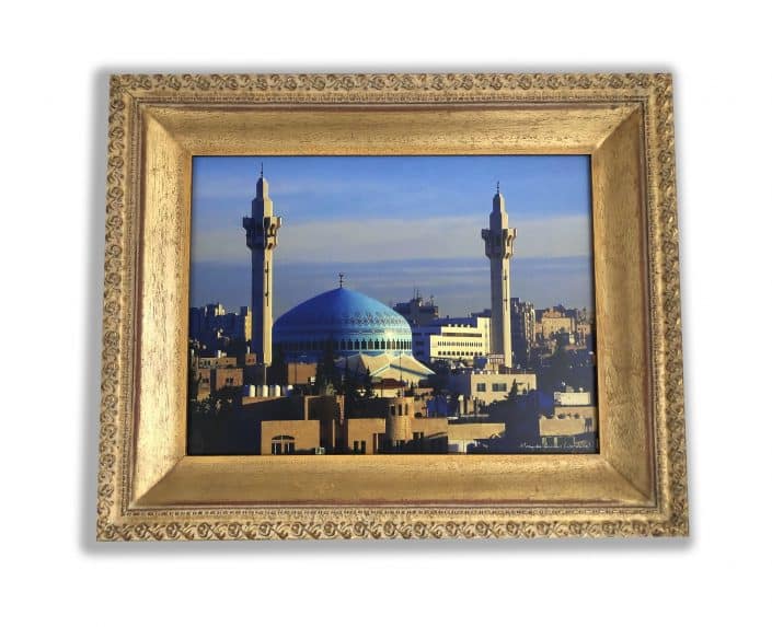 tableau cadre or mosquée bleue