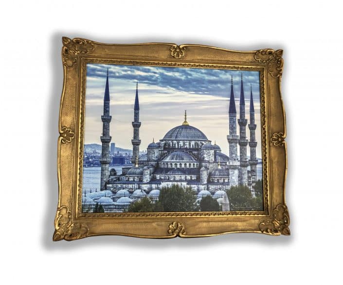 tableau cadre or mosquée d'istanbul