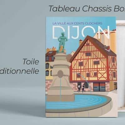 Tableau/ affiche ville de Dijon vintage