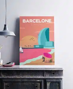 Tableau/ affiche de la ville Barcelone