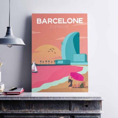 Tableau/ affiche de la ville Barcelone
