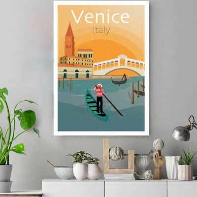 Affiche illustrée venise