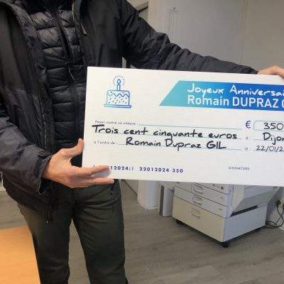 chèque géant personnalisé akylux