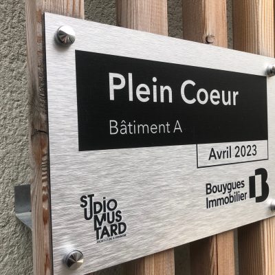Plaque rue plaque professionnelle alu brossé Architecte signature construction