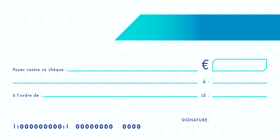 chèque géant personnalisé modèle chèque bleu