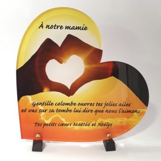 plaque funéraire personnalisée coeur