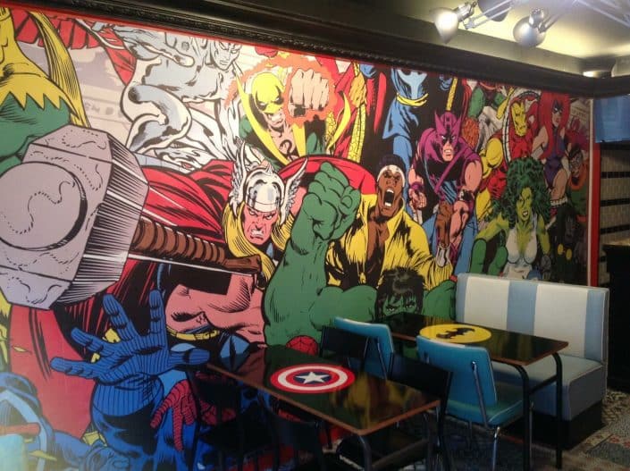 papier peint restaurant super héros marvel