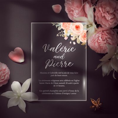 faire part acrylique plexiglass mariage