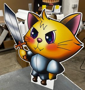 PLV carton silhouette un support publicitaire léger, résistant pour attirer l'attention de vos clients dans le magasin placable dans vos vitrines pour attirer le regard des passants