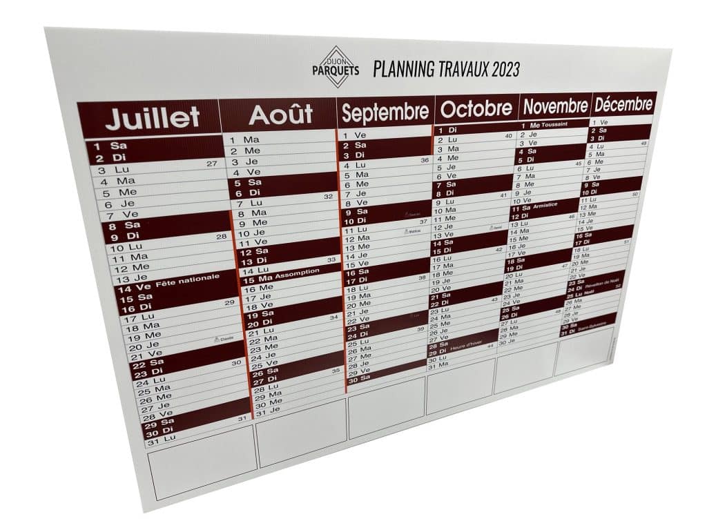 Calendrier mural grand format personnalisé LEONARD DIJON