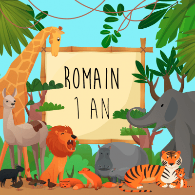 bouteille etiquette vin jungle enfant anniversaire