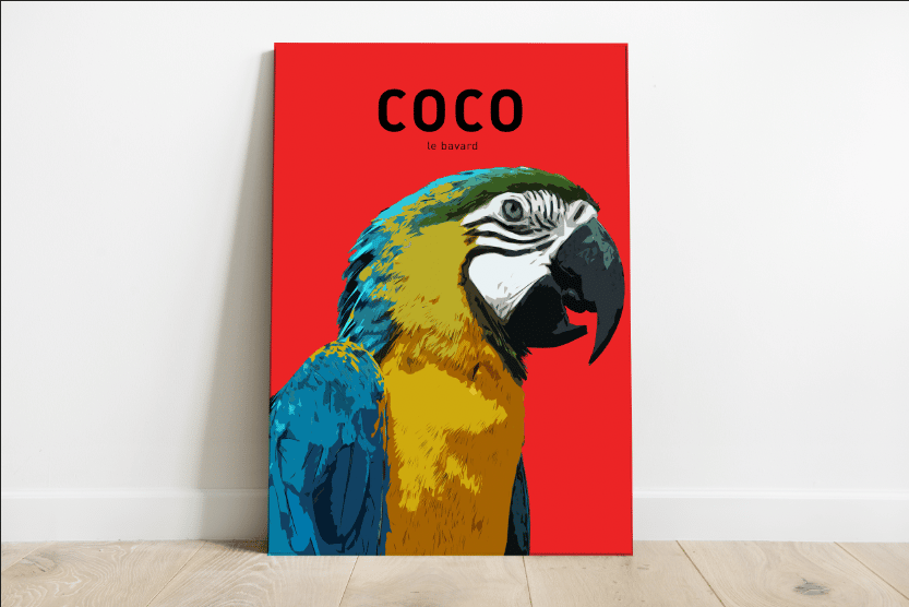 tableau perroquet à personnaliser