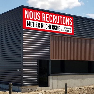 Banderolle "A LOUER" - Dimension 1000x500 Mm - PVC Souple 450g/m² - Pour Extérieur