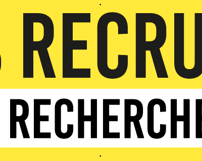 banderole nous recrutons jaune personnalisée