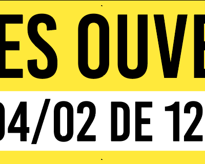 banderole jaune portes ouvertes avec date