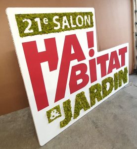 logo en carton végétalisé salon habitat