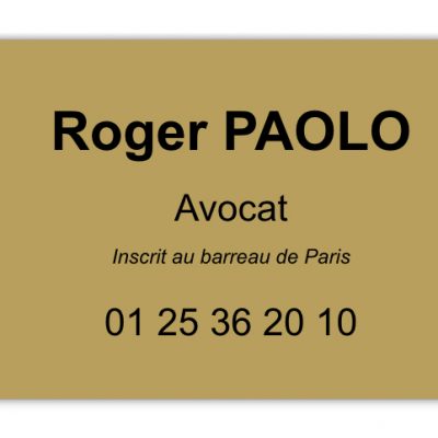 plaque professionnelle avocat