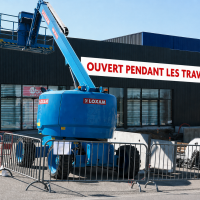 banderole ouvert pendant travaux