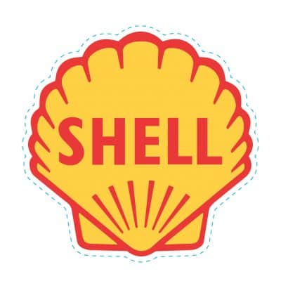 logo vintage shell adhesif