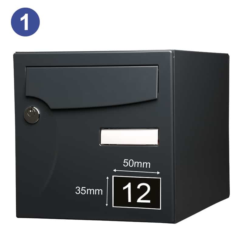Numero de boite aux lettres gravée laser qualité professionnelle standard  60x35mm livraison gratuite