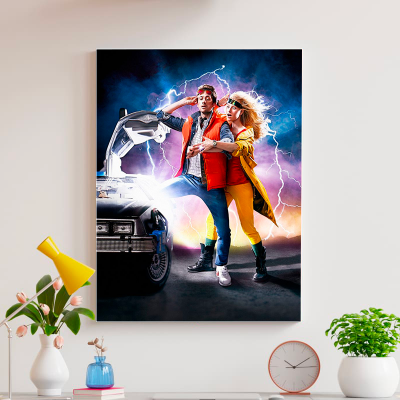 affiche tableau film trilogie retour vers le futur