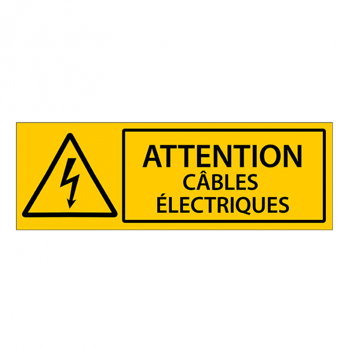 panneau plaque aluminium etiquette CÂBLES ELECTRIQUE