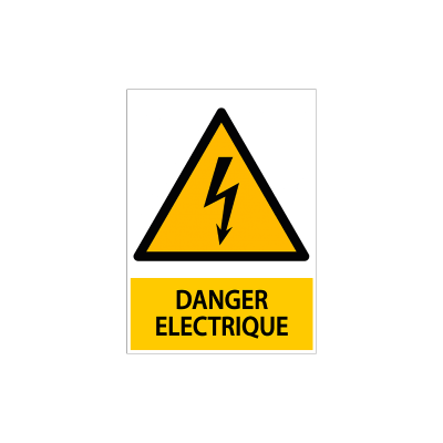 panneau plaque aluminium etiquette danger electrique