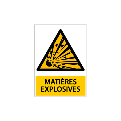 panneau plaque aluminium etiquette matières explosives