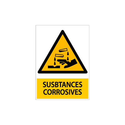 panneau plaque aluminium etiquette substances corrosives