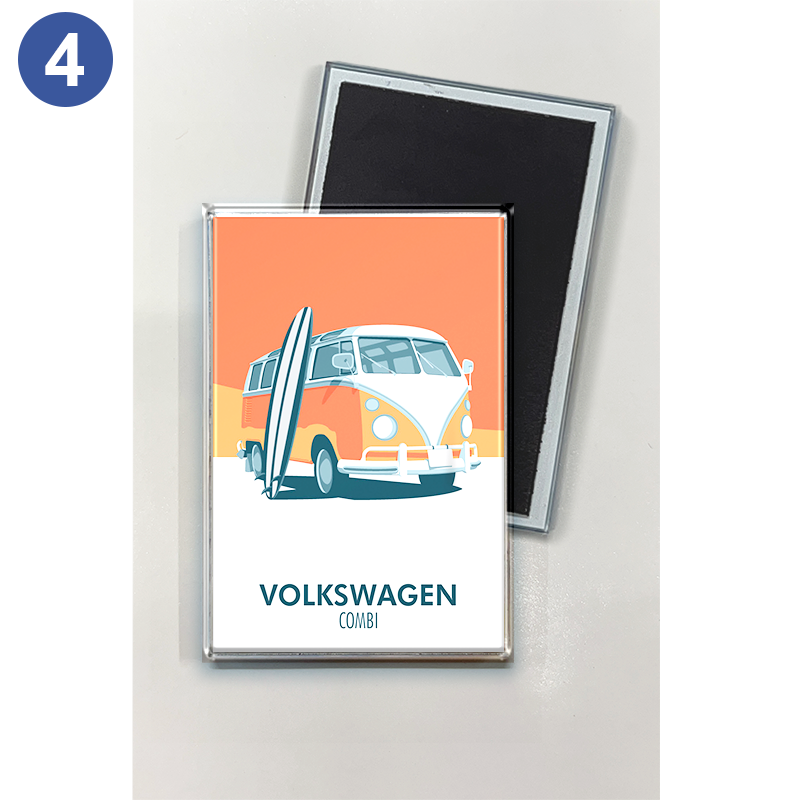 Magnet Combi-Volkswagen pour Frigo, tableau aimanté à Grenoble - Amalgame  imprimeur-graveur