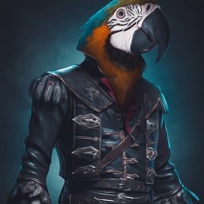 tableau perroquet portrait héroique
