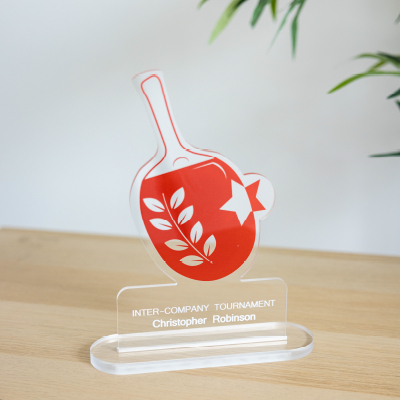 trophée pingpong plexiglass