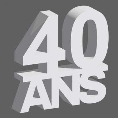 LOGOS 40 ANS POLYSTYRENE