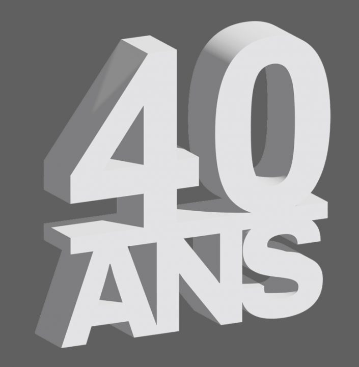 LOGOS 40 ANS POLYSTYRENE