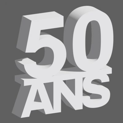 LOGOS 50 ANS POLYSTYRENE