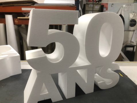 50ans anniversaire lettre chiffres polystyrène