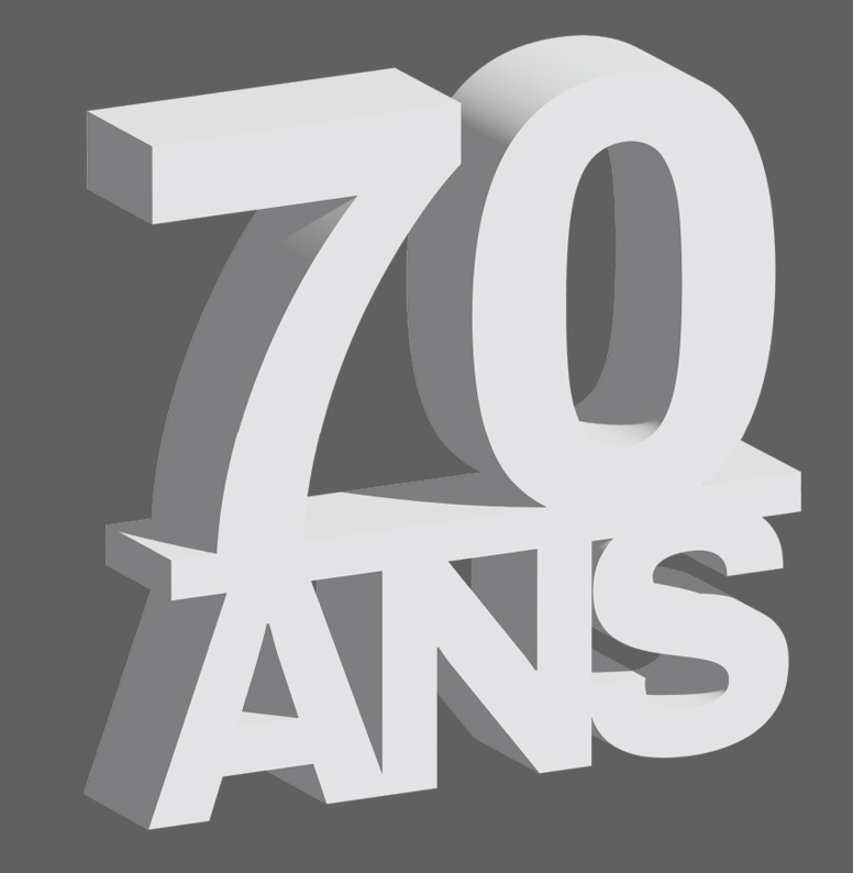 LOGOS 70 ANS POLYSTYRENE