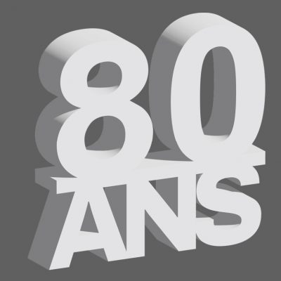 LOGOS 80 ANS POLYSTYRENE